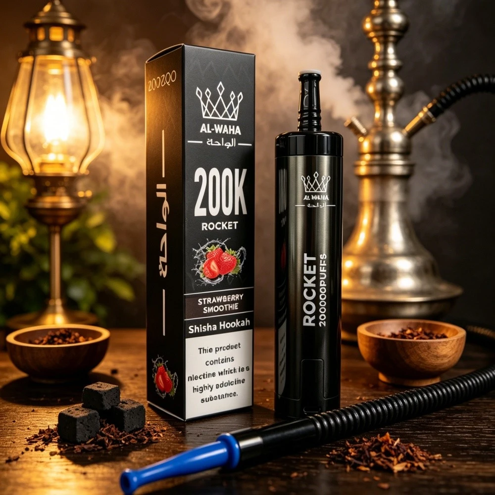 Al-Waha 200K Rocket shisha hookah flavor with hookah setup