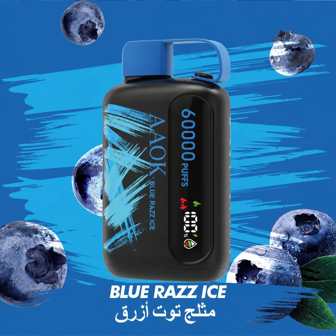 AAOK 60000 Blue Razz Ice 60000 puffs - Arabic retail artwork