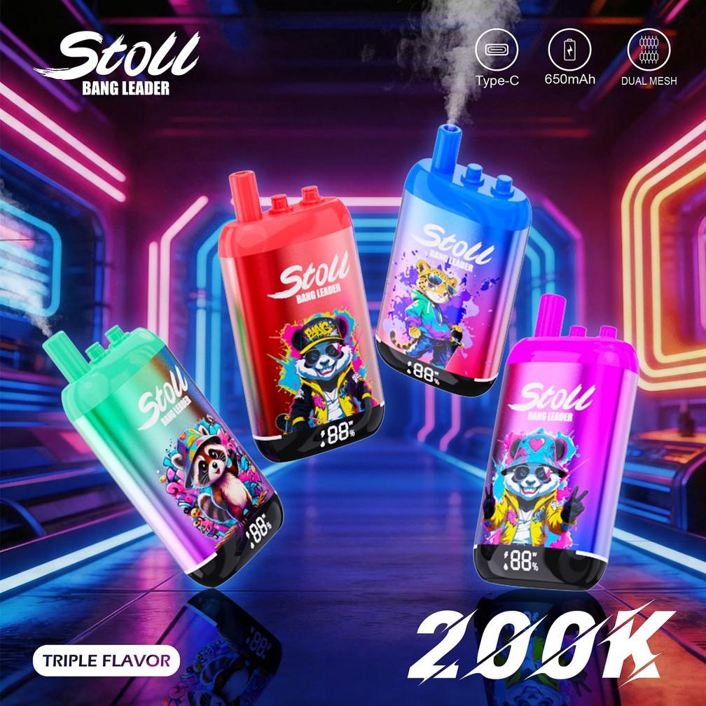 Bang Leader Stoll 3-in-1 200000 puffs disposable vape with three independent flavor tanks and digital display