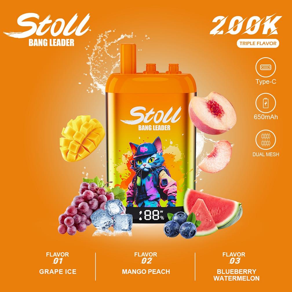 Stoll 3-in-1 by Bang Leader in Grape Ice, Mango Peach and Blueberry Watermelon